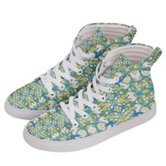 Colored Geometric Ornate Patterned Print Women s Hi-top Skate Sneakers by dflcprintsclothing