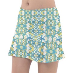 Colored Geometric Ornate Patterned Print Tennis Skorts by dflcprintsclothing