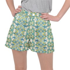 Colored Geometric Ornate Patterned Print Ripstop Shorts by dflcprintsclothing