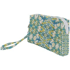 Colored Geometric Ornate Patterned Print Wristlet Pouch Bag (small)