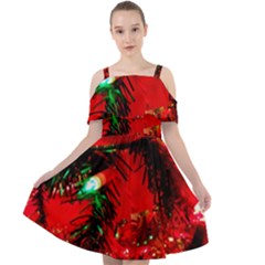 Christmas Tree  1 5 Cut Out Shoulders Chiffon Dress by bestdesignintheworld