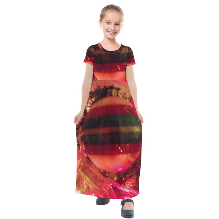 Christmas Tree  1 6 Kids  Short Sleeve Maxi Dress