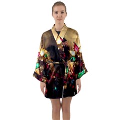 Christmas Tree  1 9 Long Sleeve Satin Kimono by bestdesignintheworld