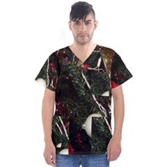 Christmas Tree  1 20 Men s V-neck Scrub Top