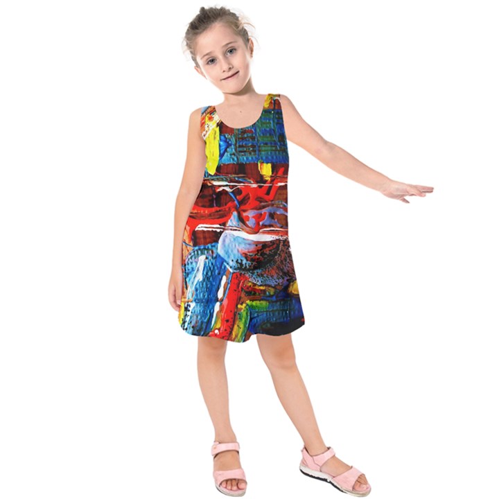 Red Aeroplane 6 Kids  Sleeveless Dress