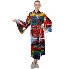 Red Aeroplane 6 Maxi Velour Kimono by bestdesignintheworld