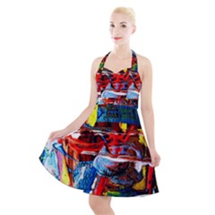 Red Aeroplane 6 Halter Party Swing Dress  by bestdesignintheworld