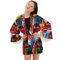 Red Aeroplane 6 Long Sleeve Kimono by bestdesignintheworld