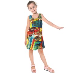 Red Aeroplane 1 Kids  Sleeveless Dress by bestdesignintheworld