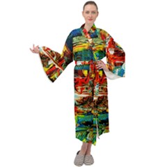 Red Aeroplane 1 Maxi Velour Kimono by bestdesignintheworld