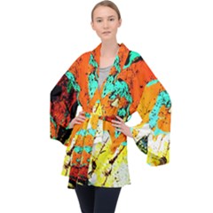 Fragrance Of Kenia 8 Long Sleeve Velvet Kimono  by bestdesignintheworld