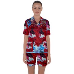 Point Of View-1-1 Satin Short Sleeve Pyjamas Set by bestdesignintheworld