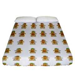 Ginger Breads Dancing So Merry Fitted Sheet (queen Size) by pepitasart