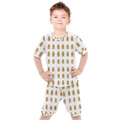 Ginger Breads Dancing So Merry Kids  Tee And Shorts Set by pepitasart