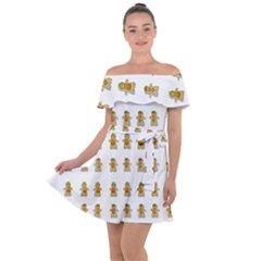 Ginger Breads Dancing So Merry Off Shoulder Velour Dress by pepitasart