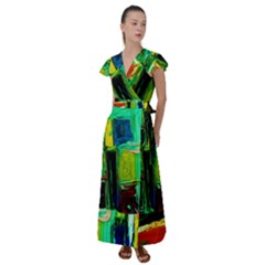 Marakesh 5 Flutter Sleeve Maxi Dress