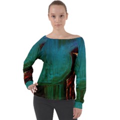 Ceramics Of Ancient Land 10 Off Shoulder Long Sleeve Velour Top