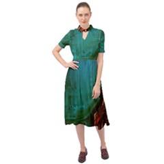 Ceramics Of Ancient Land 10 Keyhole Neckline Chiffon Dress