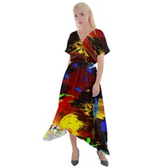 Balboa   Islnd On A Snd 5 Cross Front Sharkbite Hem Maxi Dress