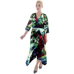 Cabin In The Mountain 4 Quarter Sleeve Wrap Front Maxi Dress