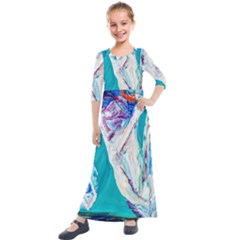 Marine On Balboa Island Kids  Quarter Sleeve Maxi Dress