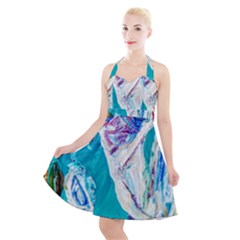 Marine On Balboa Island Halter Party Swing Dress  by bestdesignintheworld