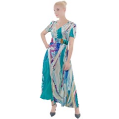 Marine On Balboa Island Button Up Short Sleeve Maxi Dress