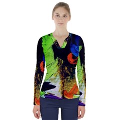 I Wonder 1 V-neck Long Sleeve Top by bestdesignintheworld