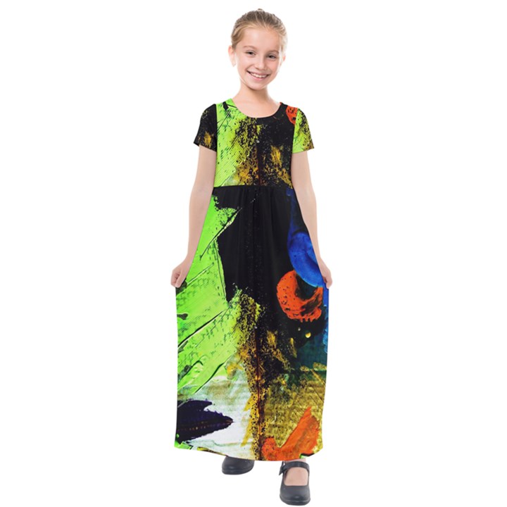 I Wonder 1 Kids  Short Sleeve Maxi Dress