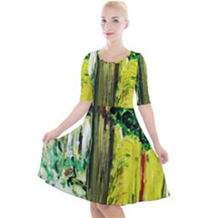 Old Tree And House With An Arch 8 Quarter Sleeve A-line Dress by bestdesignintheworld