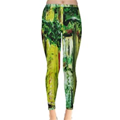 Old Tree And House With An Arch 8 Inside Out Leggings by bestdesignintheworld