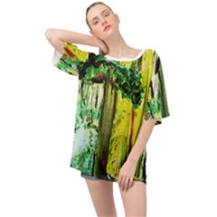 Old Tree And House With An Arch 8 Oversized Chiffon Top by bestdesignintheworld