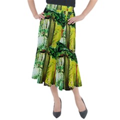 Old Tree And House With An Arch 8 Midi Mermaid Skirt by bestdesignintheworld