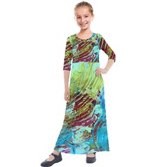 June Gloom 12 Kids  Quarter Sleeve Maxi Dress by bestdesignintheworld