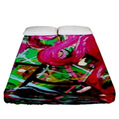 Flamingo   Child Of Dawn 9 Fitted Sheet (king Size) by bestdesignintheworld