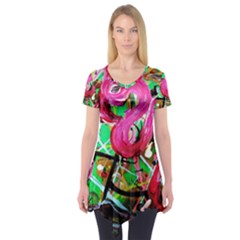 Flamingo   Child Of Dawn 9 Short Sleeve Tunic  by bestdesignintheworld