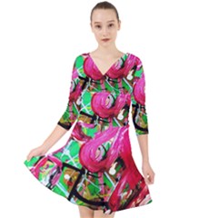 Flamingo   Child Of Dawn 9 Quarter Sleeve Front Wrap Dress by bestdesignintheworld