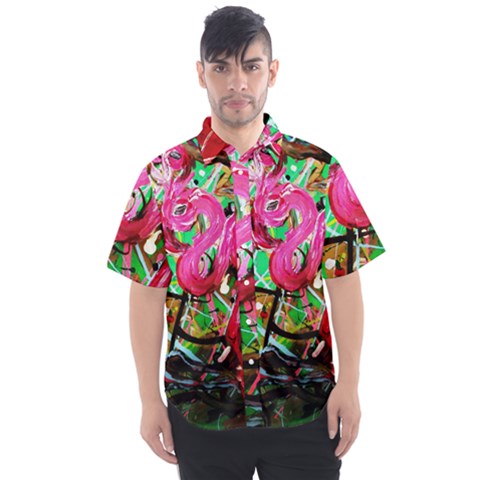 Flamingo   Child Of Dawn 9 Men s Short Sleeve Shirt by bestdesignintheworld