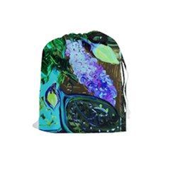 Lilac And Lillies 1 Drawstring Pouch (large) by bestdesignintheworld