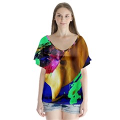 Global Warming 9 V-neck Flutter Sleeve Top by bestdesignintheworld