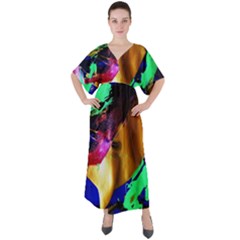 Global Warming 9 V-neck Boho Style Maxi Dress by bestdesignintheworld