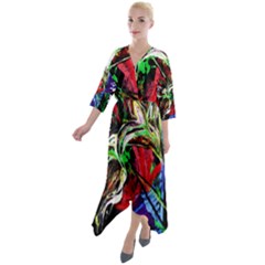 Lillies In The Terracotta Vase 3 Quarter Sleeve Wrap Front Maxi Dress by bestdesignintheworld