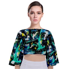 Brain Reflections 1 Tie Back Butterfly Sleeve Chiffon Top by bestdesignintheworld