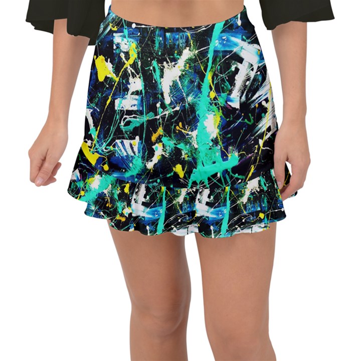 Brain Reflections 1 Fishtail Mini Chiffon Skirt