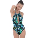 Brain Reflections 1 Plunge Cut Halter Swimsuit View1