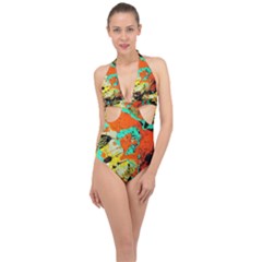 Fragrance Of Kenia 1 Halter Front Plunge Swimsuit by bestdesignintheworld