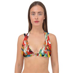 Red Aeroplane 2 Double Strap Halter Bikini Top