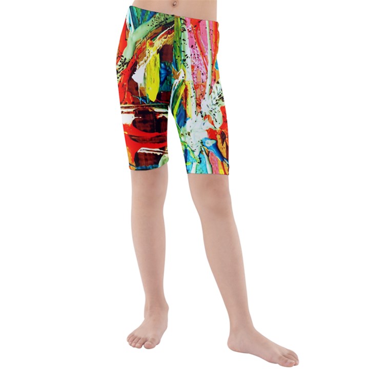 Red Aeroplane 2 Kids  Mid Length Swim Shorts