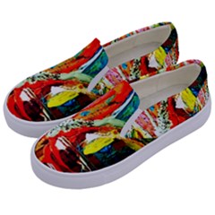 Red Aeroplane 2 Kids  Canvas Slip Ons by bestdesignintheworld