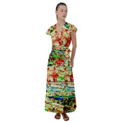 Width 2 Flutter Sleeve Maxi Dress by bestdesignintheworld